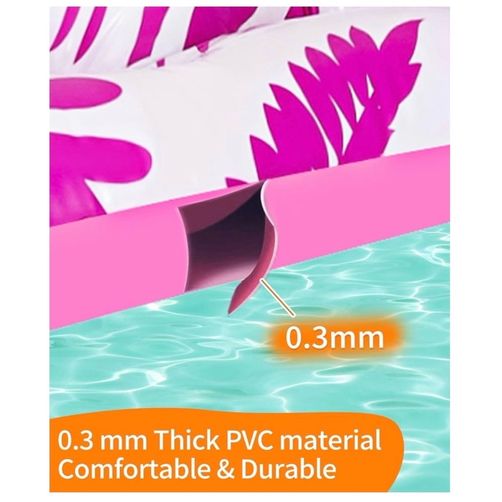 Pink Palm Leaf Inflatable Pool Float - Picture 4 of 6